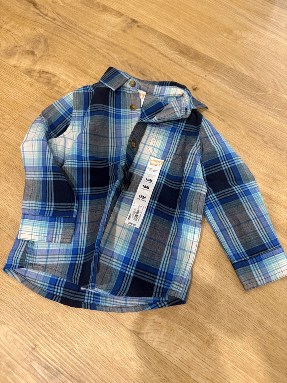 jumping beans Blue Plaid Button-Down Shirt